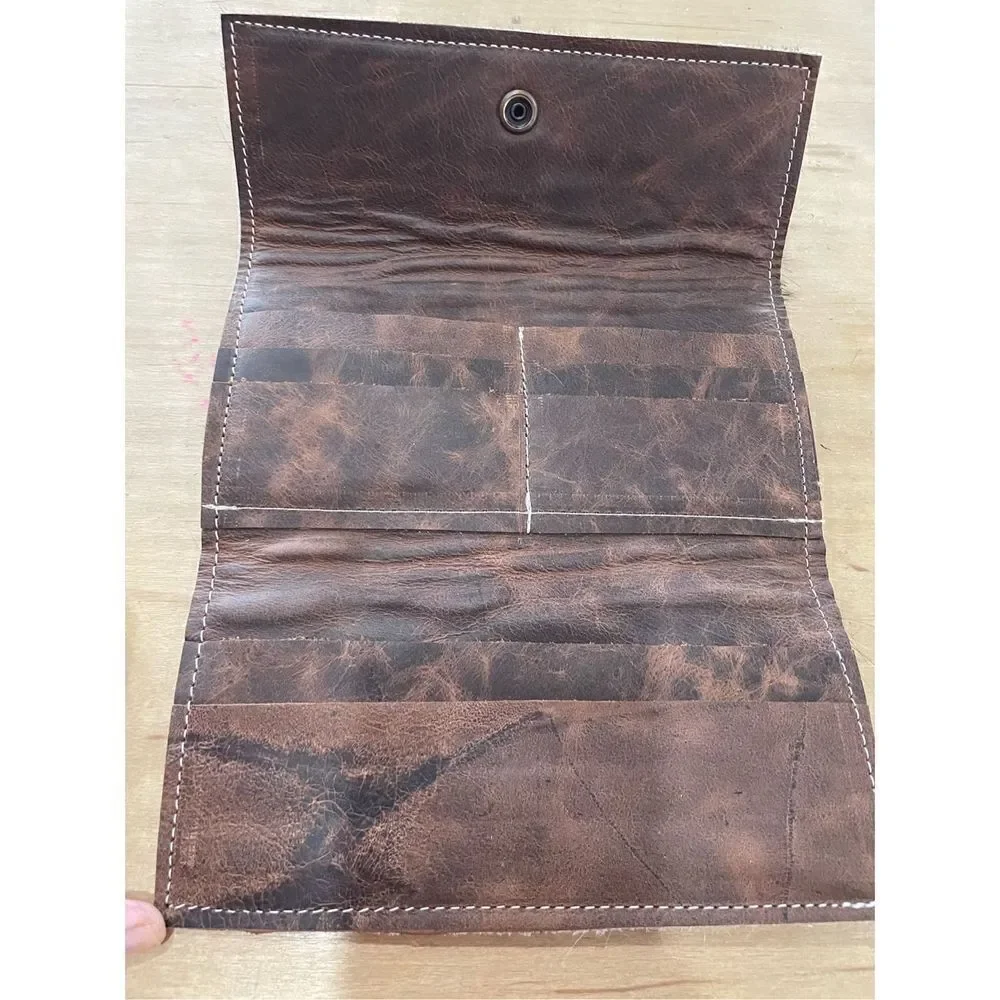 New Leather Pony Hair Clutch Wallet with Aztec EmDerail Rodeo Western